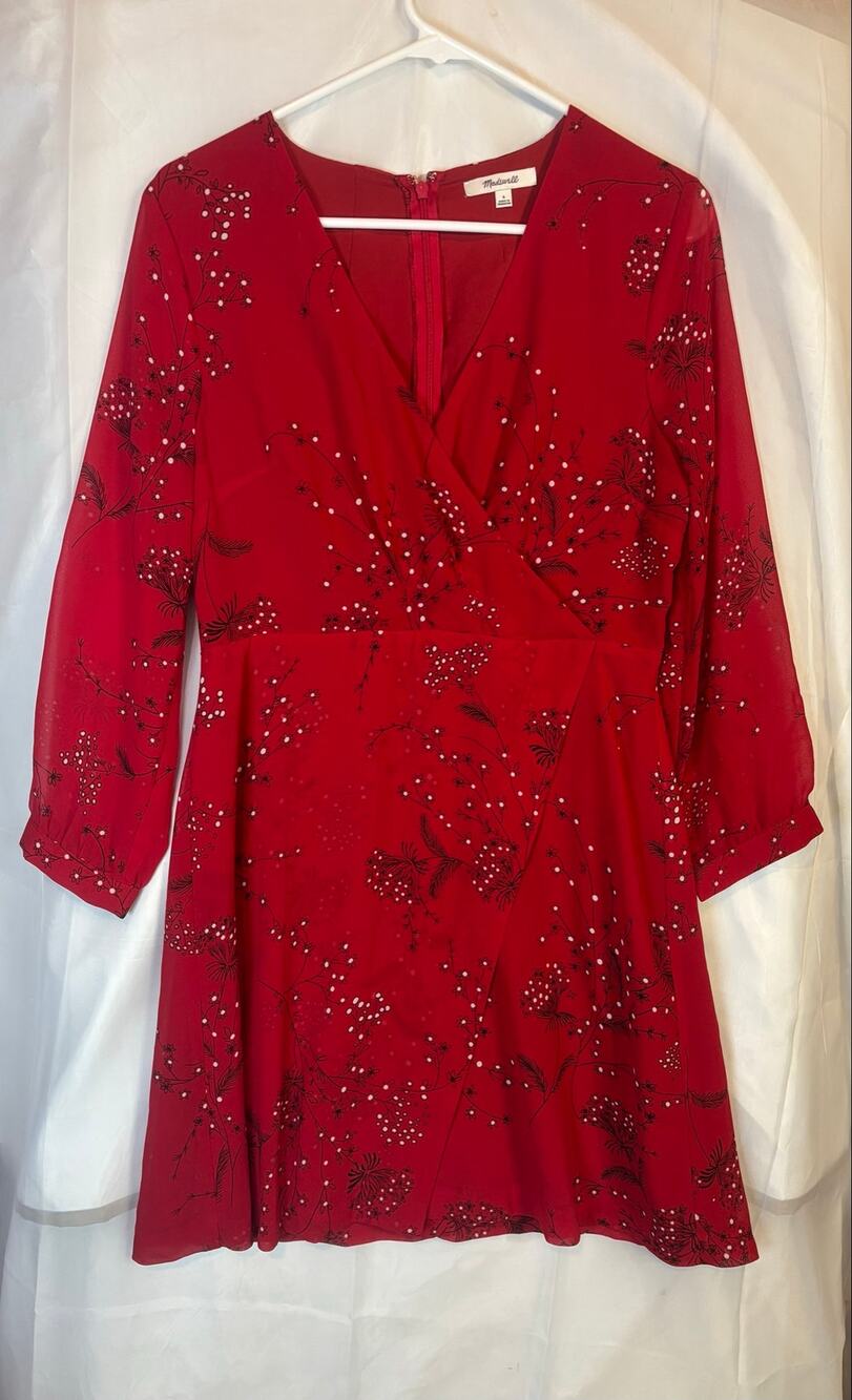 Madewell Long Sleeve Red Mini Dress Size 6